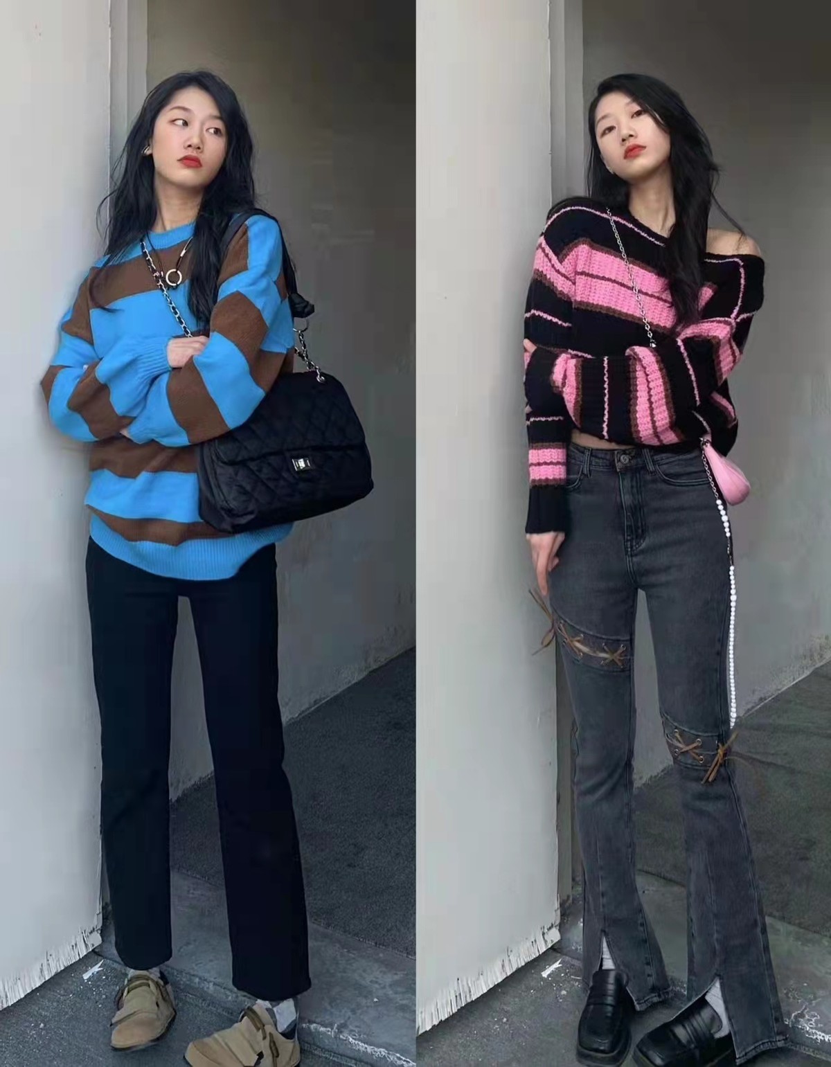 早春韩系休闲穿搭女,衣品韩系女装