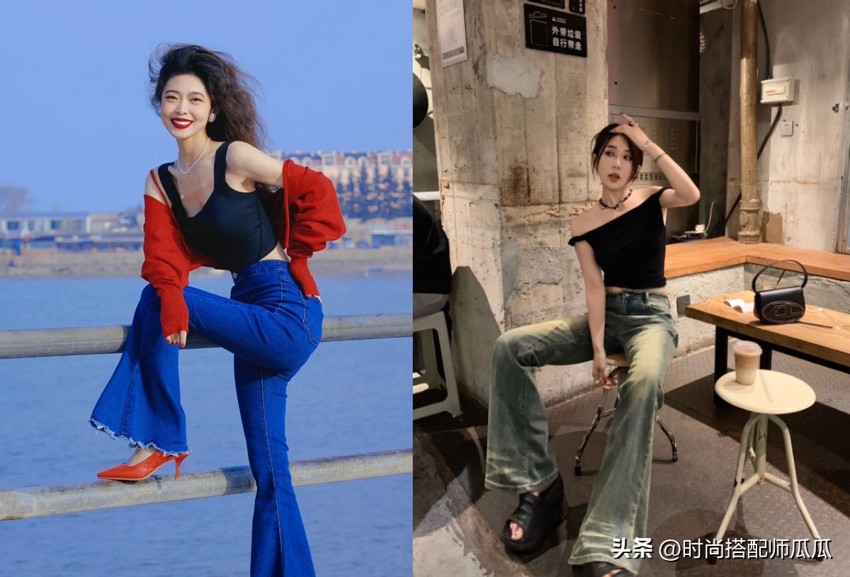 马蹄裤时髦穿搭,小个子短粗腿适合穿马蹄裤吗