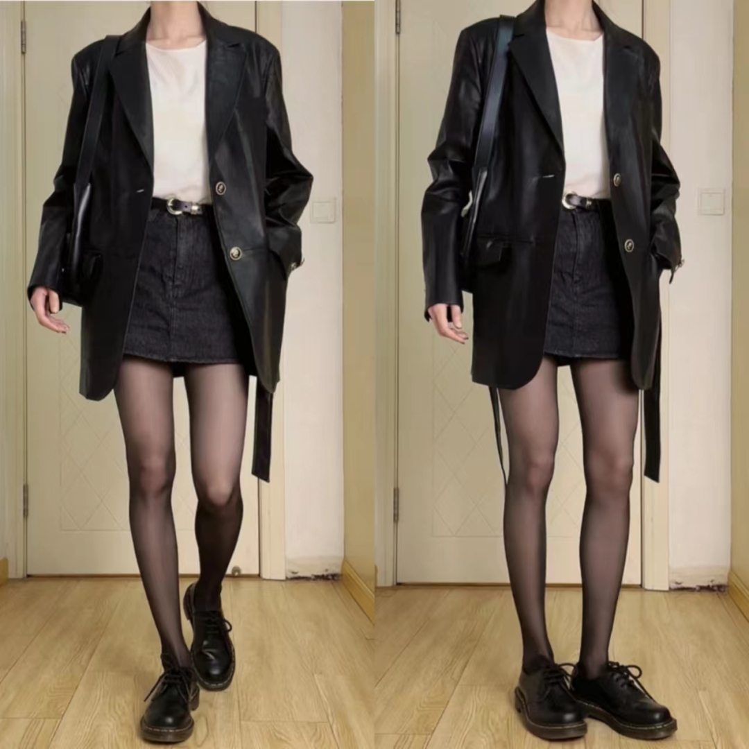 冬季黑色皮衣穿搭图片大全男,洋气黑色皮衣套装10岁