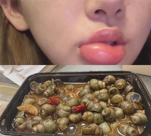 女生吃田螺有什么危害,女孩嗦田螺肿成香肠嘴