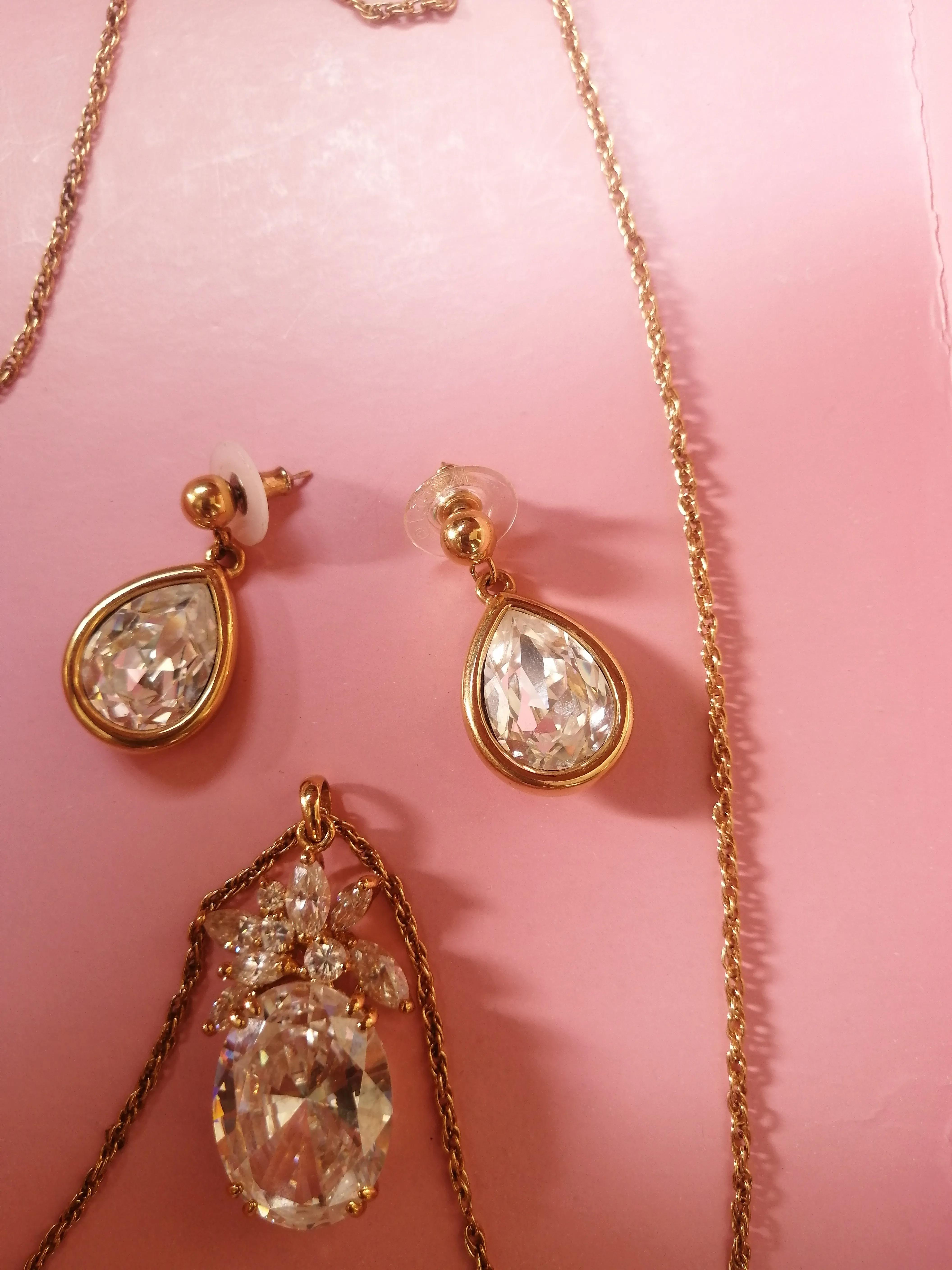 一套珍珠项链耳钉,天然珍珠项链耳环两件套正品