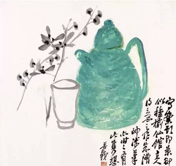 吴昌硕小品画作欣赏,吴昌硕写意花卉的枝的画法