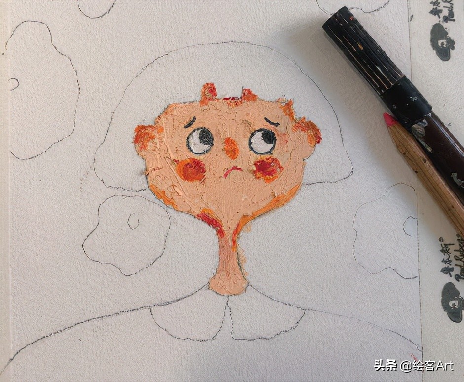 治愈了一切的不可爱图片,油画棒森系小清新插画