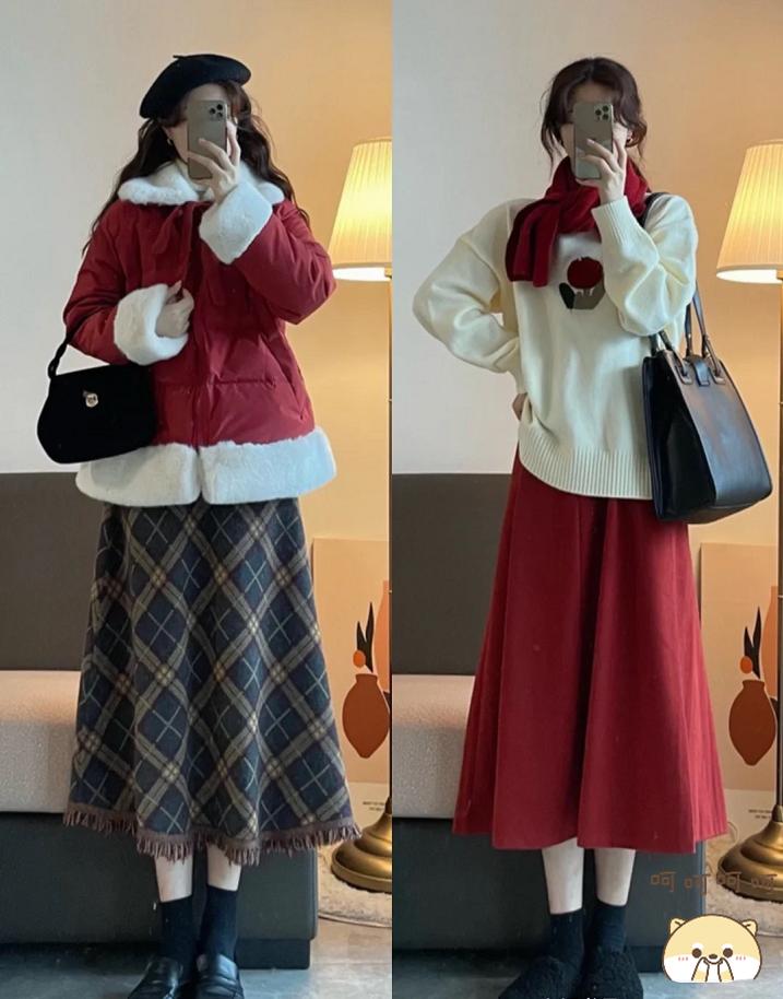 半身裙显瘦遮肚子小个子,冬天毛呢半身裙a字裙显瘦