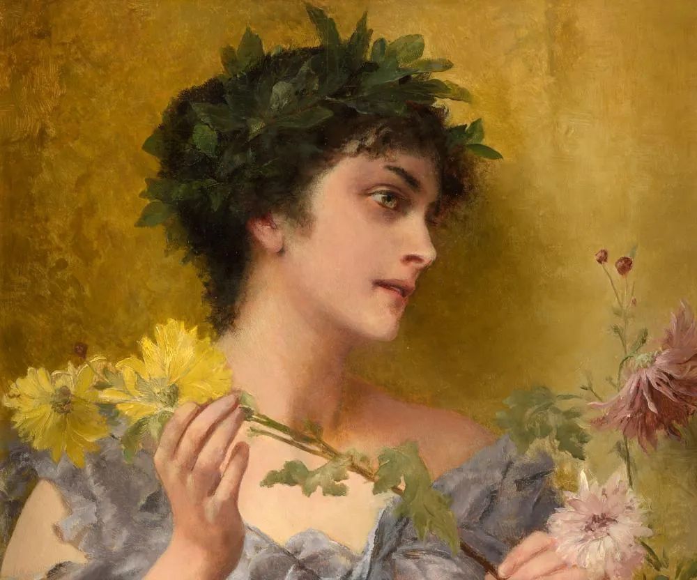 德国绘画风格独特的美女,欧洲艺术绘画女神