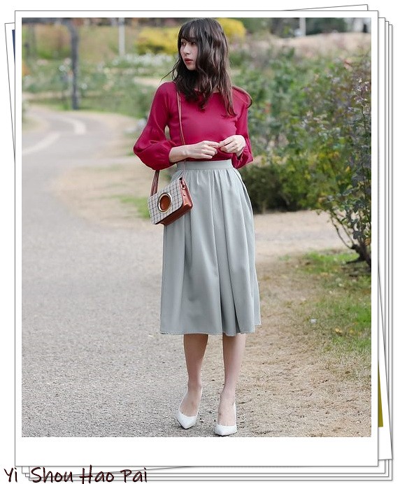 灰色半身裙如何穿搭图片,灰色半身裙高级感穿搭
