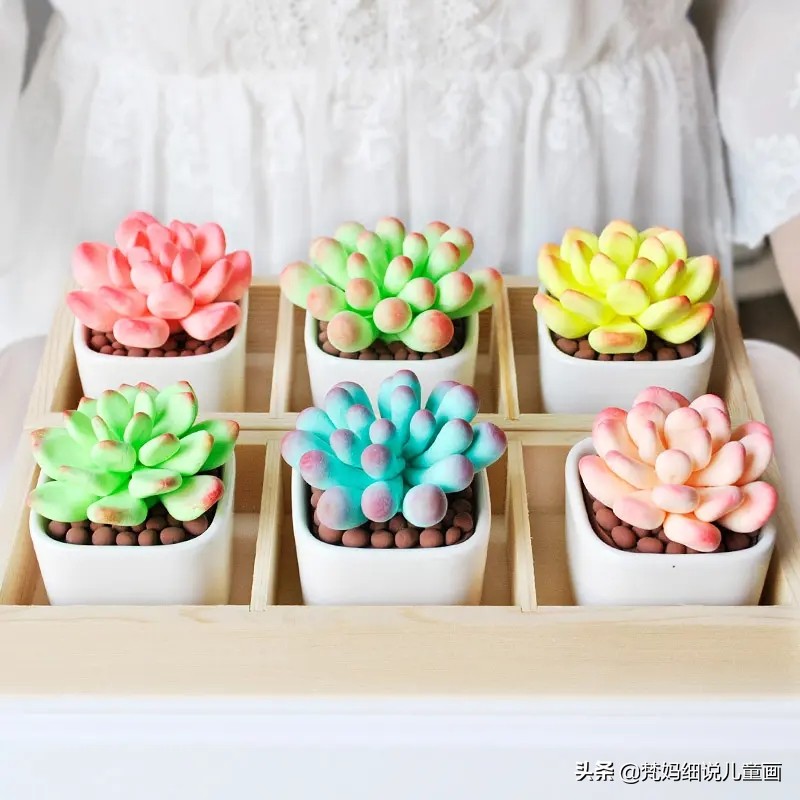假期美术亲子DIY|超轻黏土的多肉,你喜欢吗?