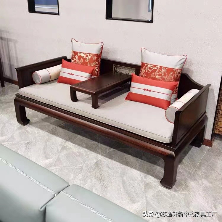 新中式罗汉床禅意客厅,小户型家用罗汉床明清仿古