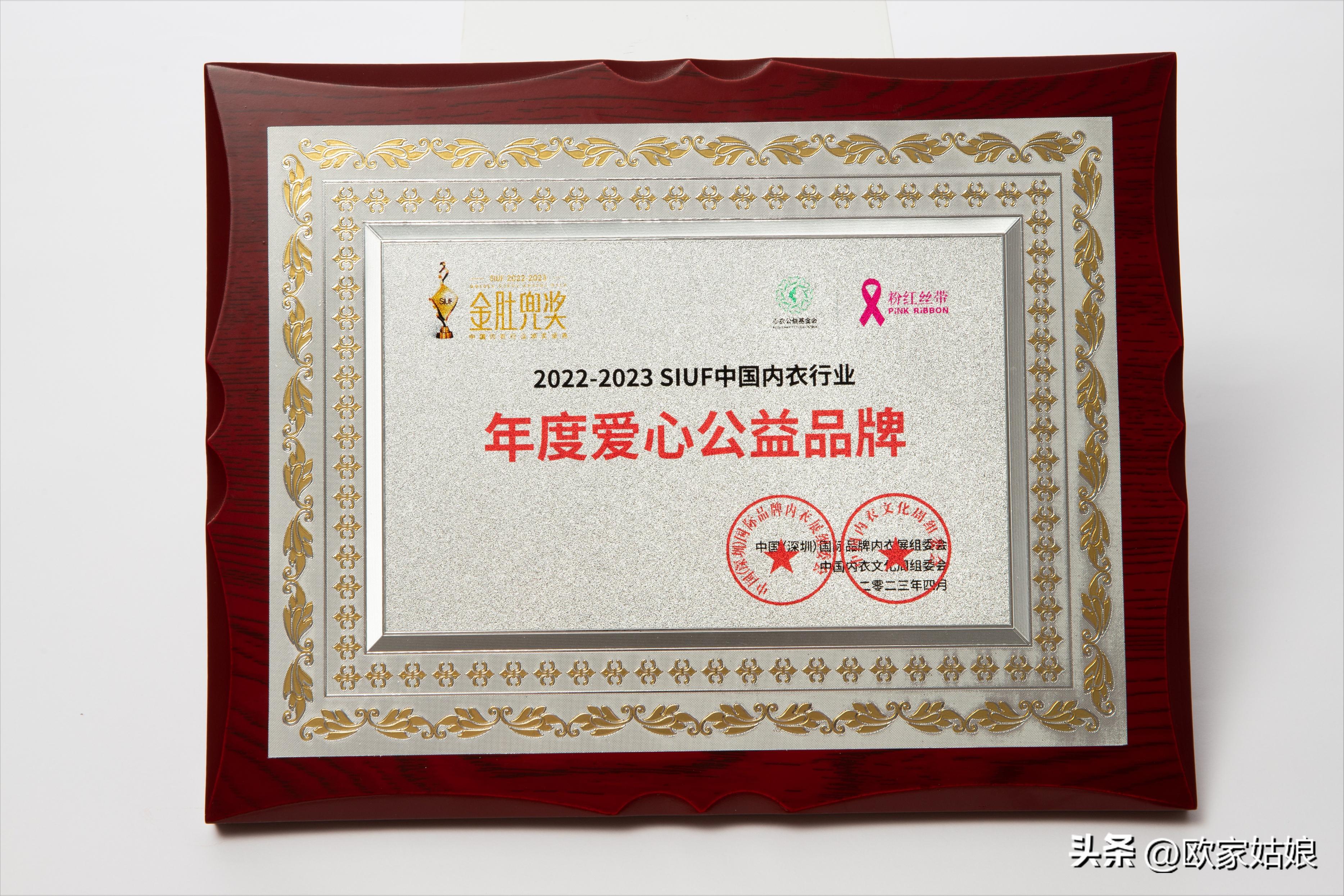 金肚兜奖·内衣业的“奥斯卡”之夜，欧迪芬获奖啦！