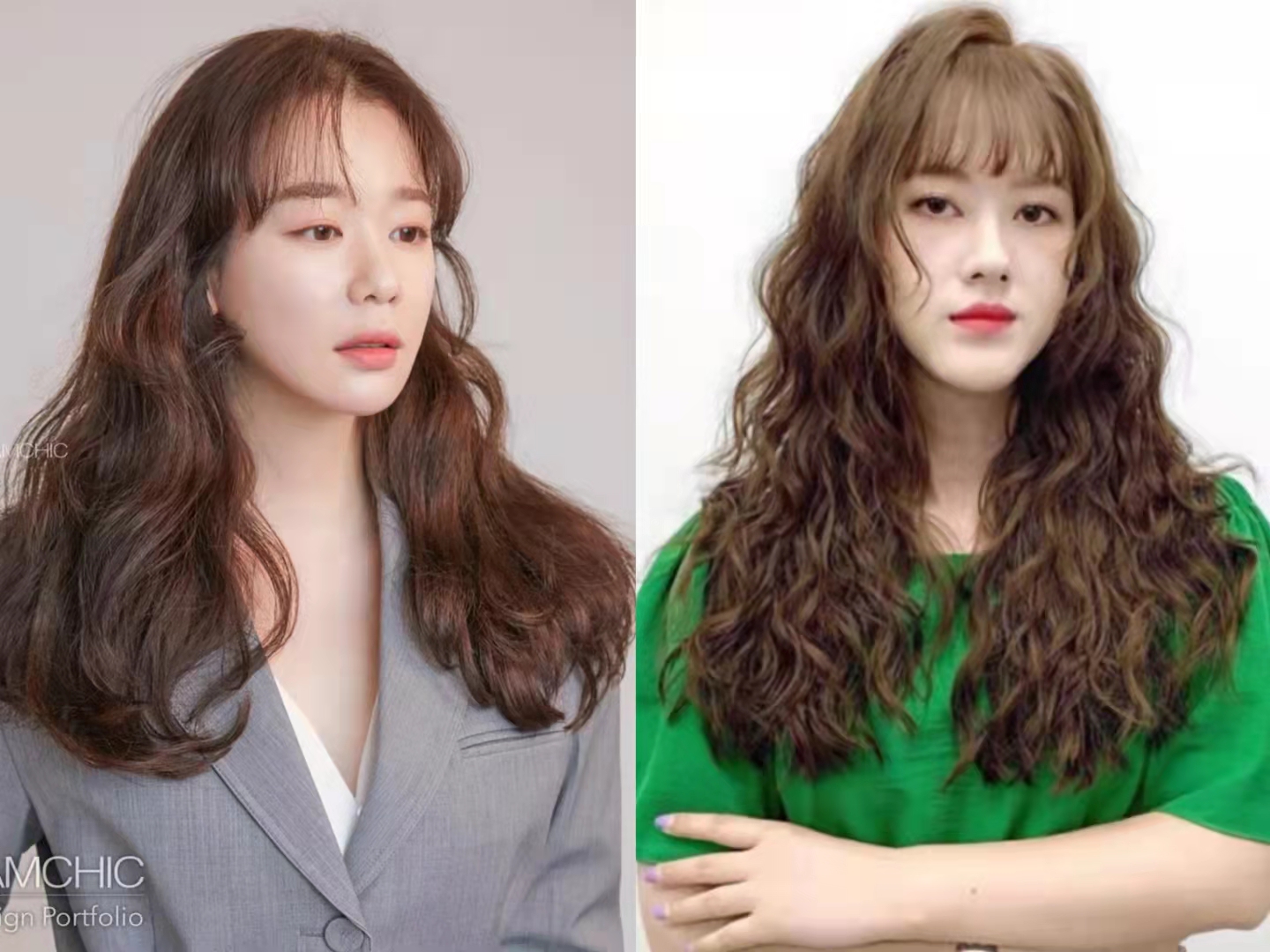 半披半扎卷发简单又好看,烫完羊毛卷发型怎么扎好看