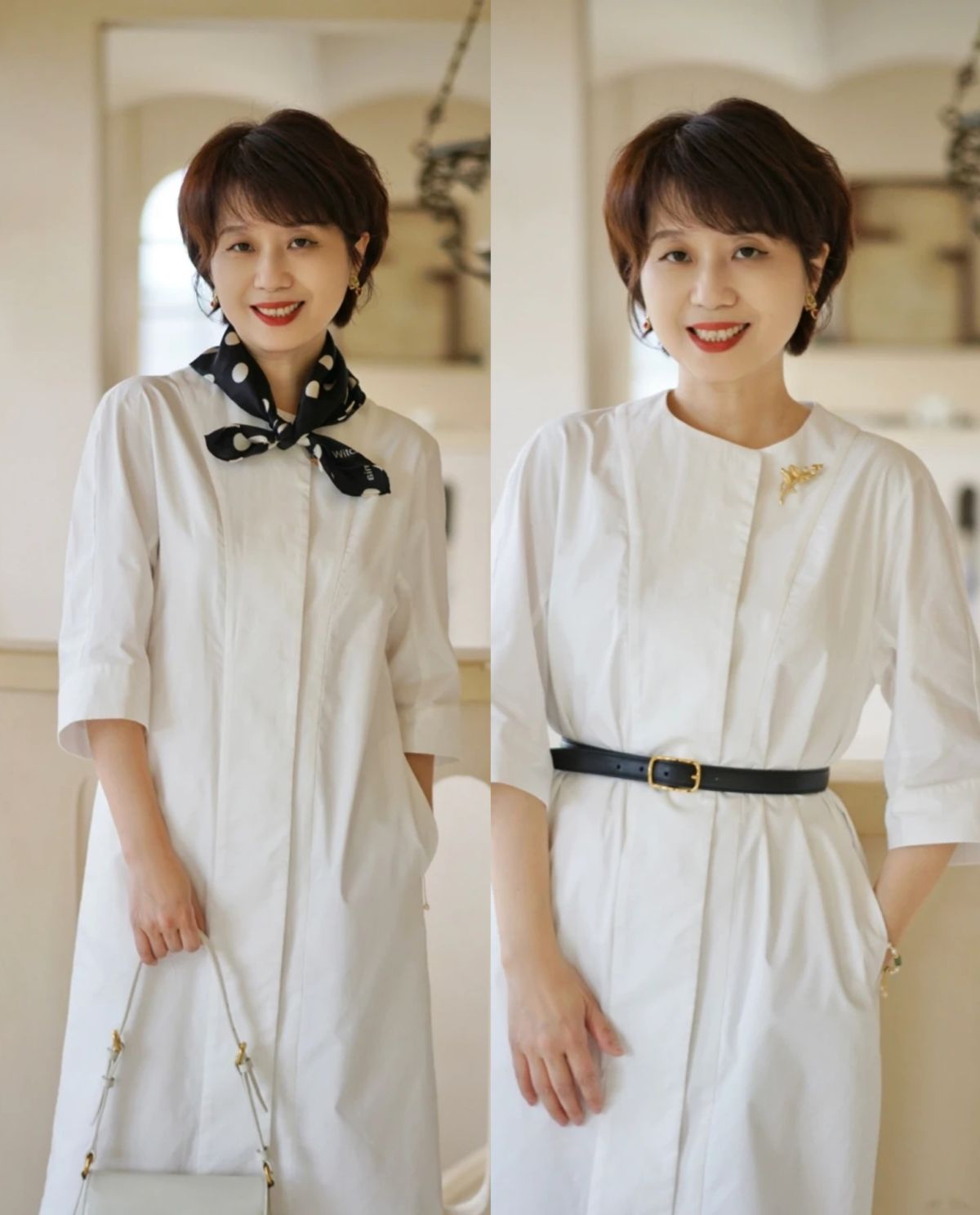 真正优雅的女人裙子,过膝春天连衣裙减龄显瘦洋气