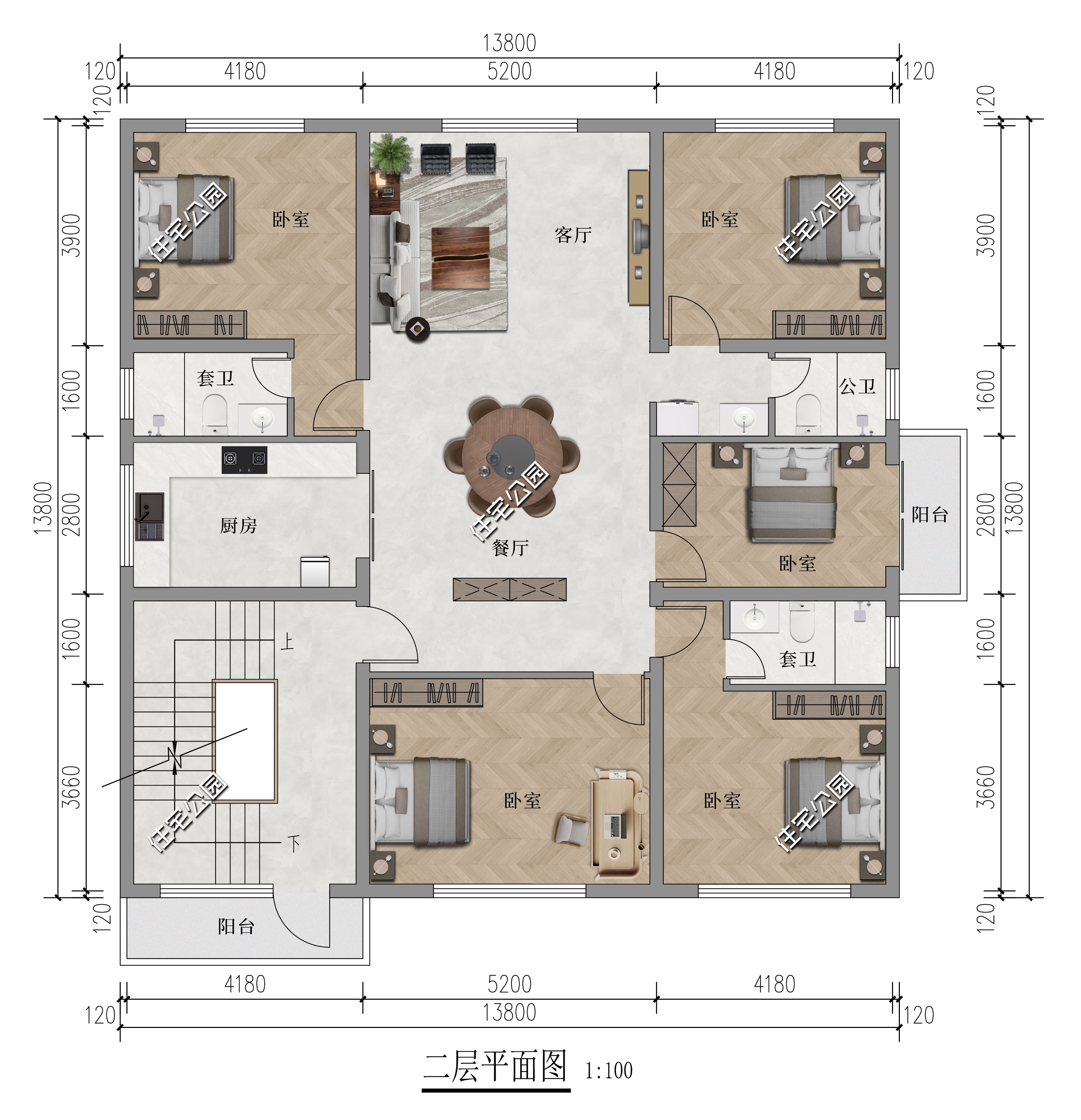 自建二层小户型房,自住出租一体别墅效果图