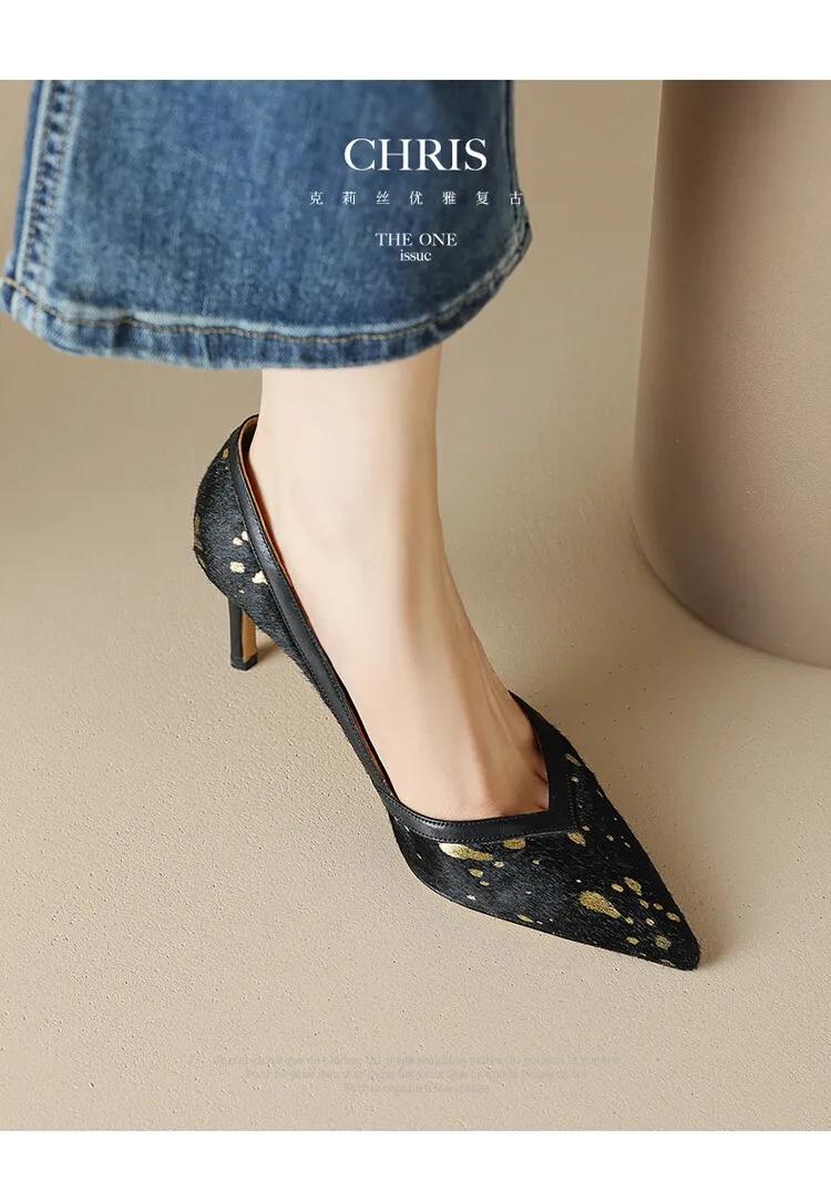 马毛豹纹高跟鞋,马海毛豹纹高跟鞋