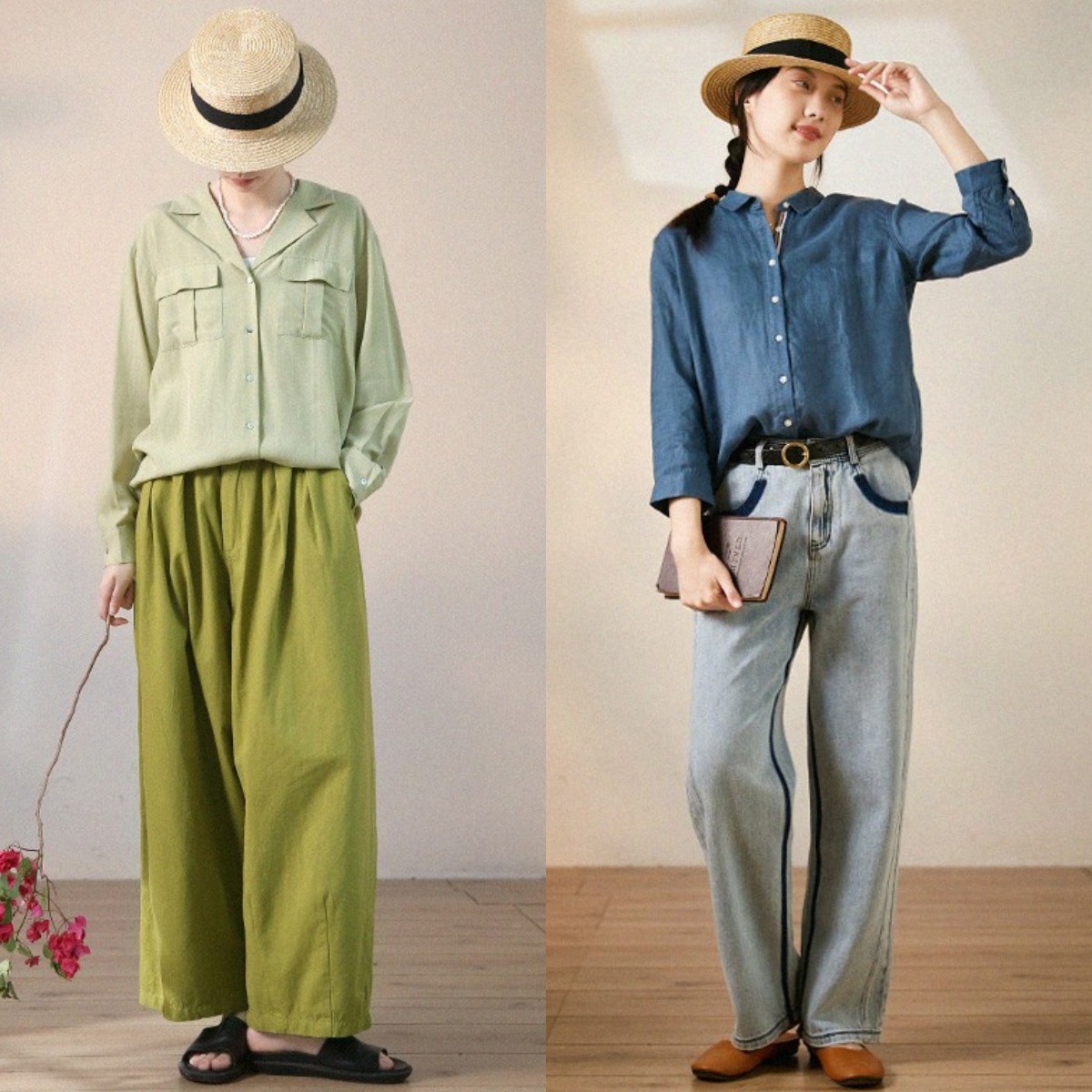 百搭阔腿裤穿搭有技巧,阔腿裤搭什么上衣显瘦夏季