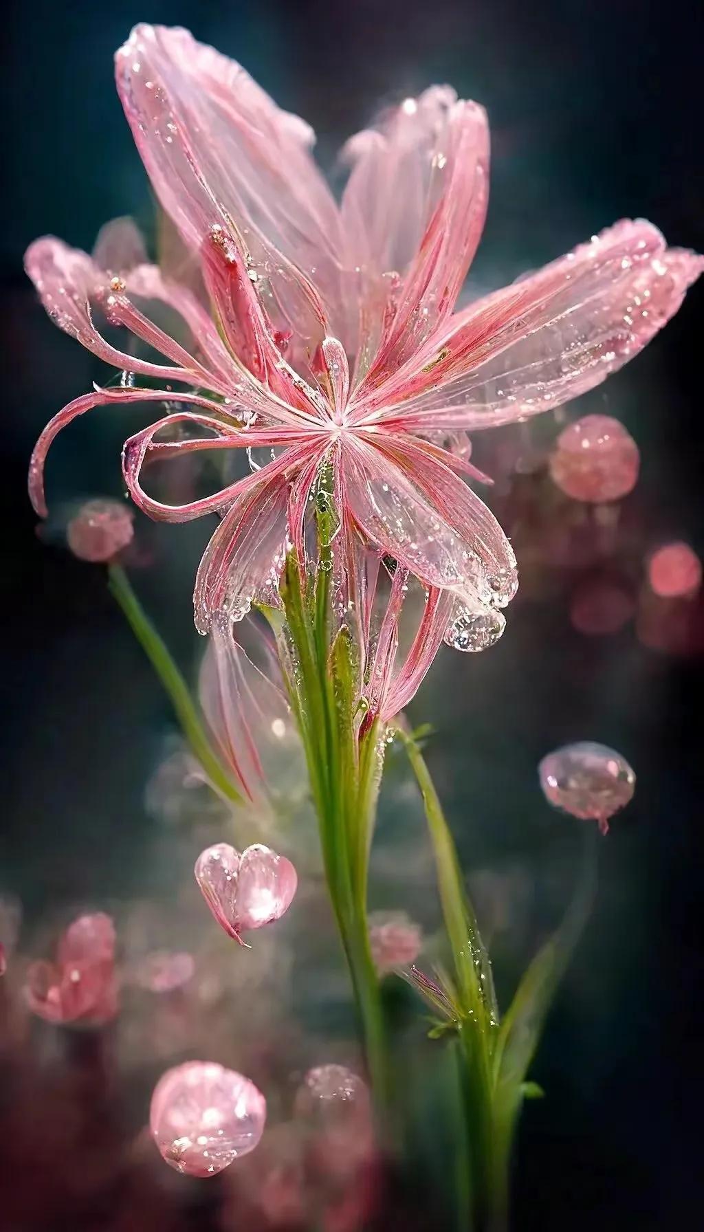 梦幻蓝色水晶花,梦幻玻璃水晶花