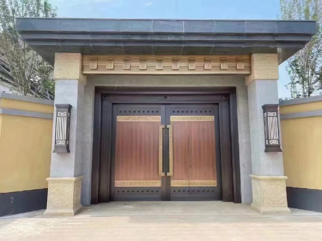 新中式别墅铜门单门新款,别墅用什么品牌的铜门好