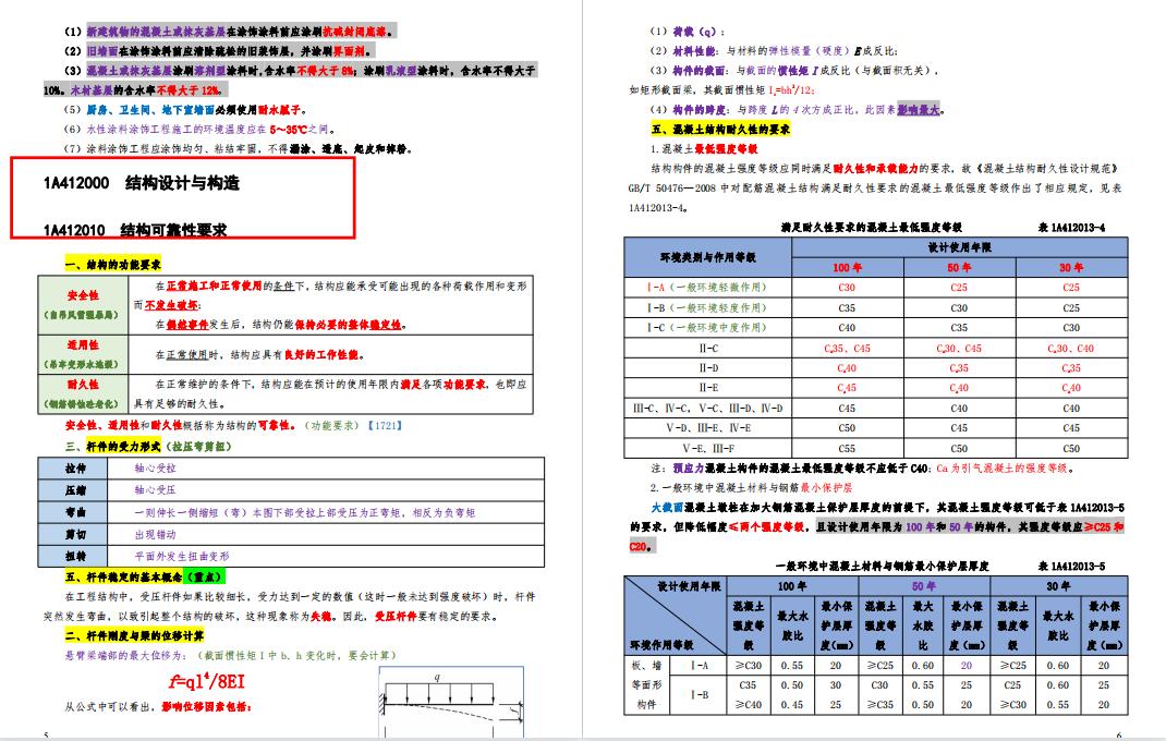 一级建造师学霸笔记,一建建造师建筑实务学霸笔记