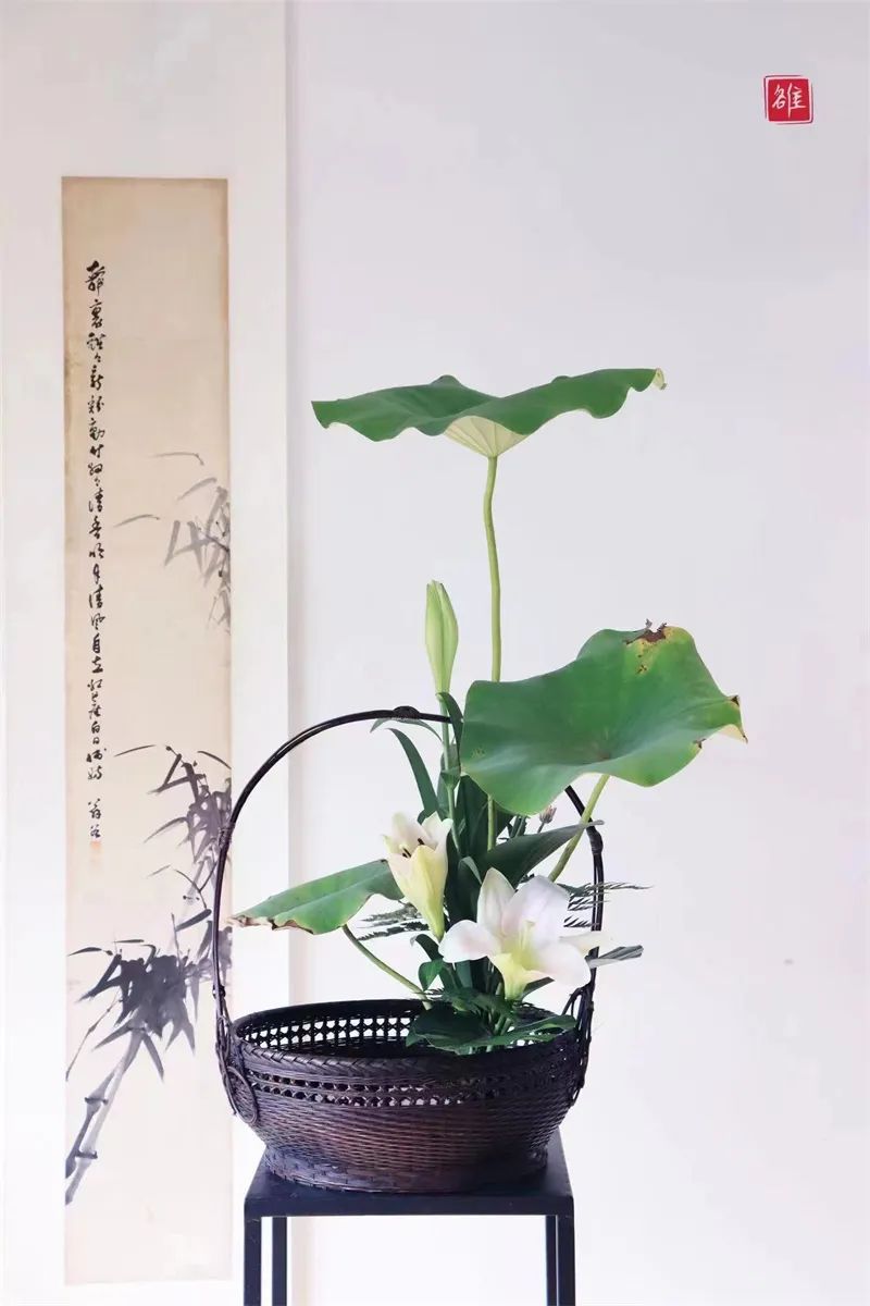 日本顶级禅意插花荷花,日式荷花插花