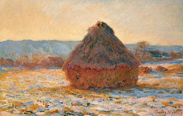 莫奈干草堆系列夏末清晨作品赏析,莫奈的干草堆和日出印象哪个更好