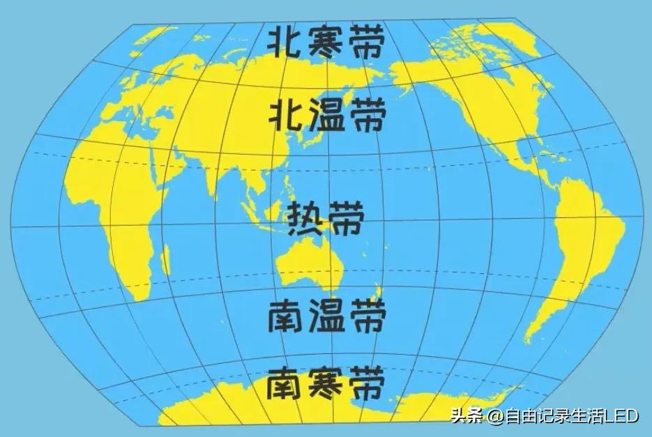 地球的五个温度带,地理地球温度带分布图