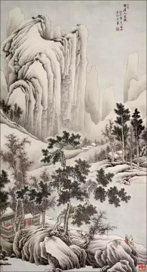 中国山水画名家作品欣赏书,清代山水画名家作品集一册