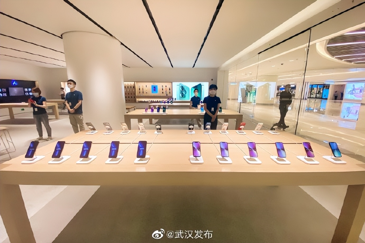 武汉苹果直营店设计理念,武汉苹果直营店开业场面