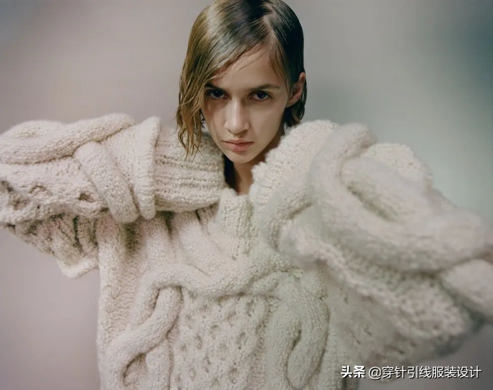 平针织最近很火的粗线毛衣,毛衣趋势