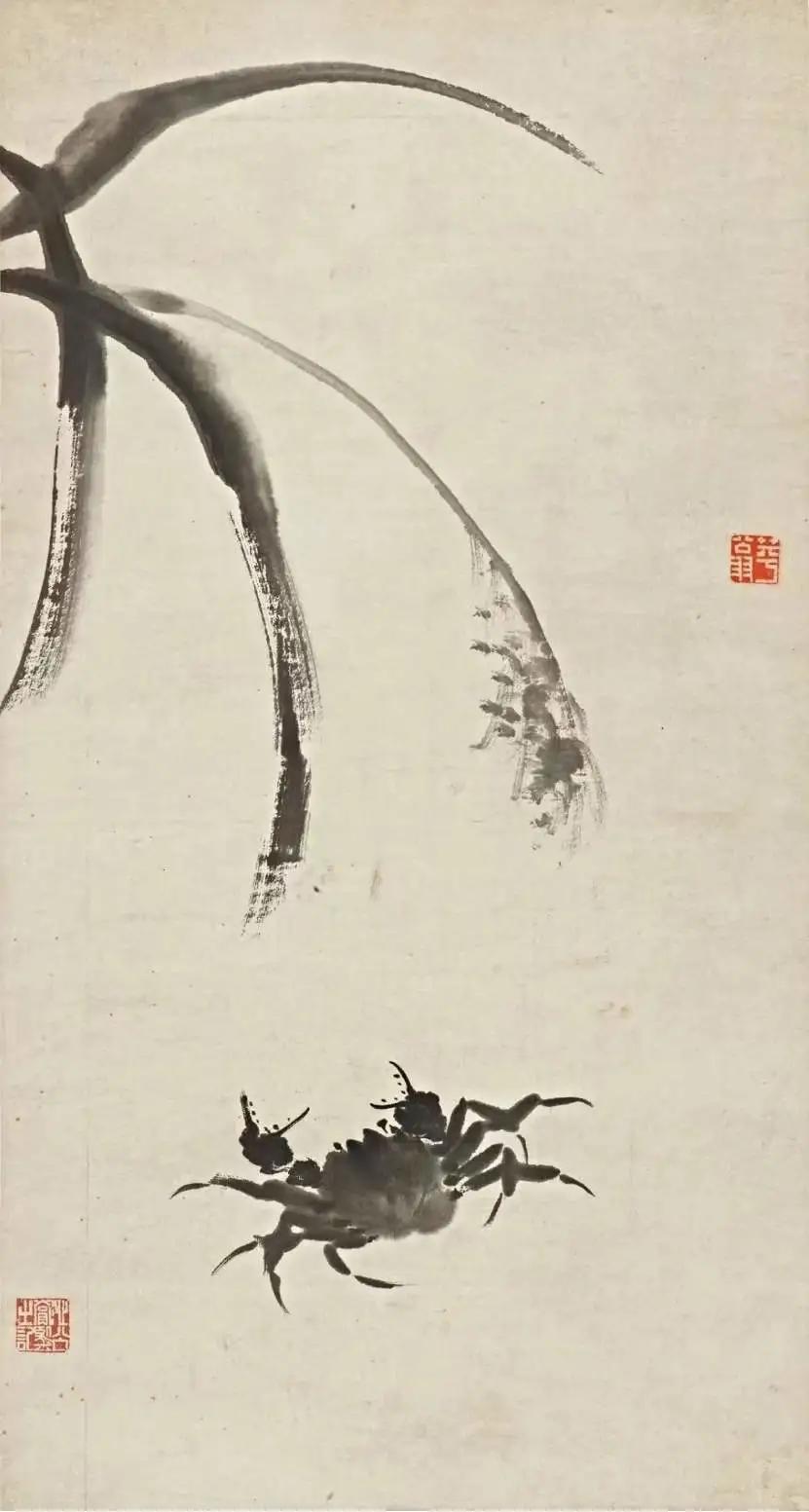 国画教程螃蟹的写意画法,写意国画熟螃蟹的画法步骤图片