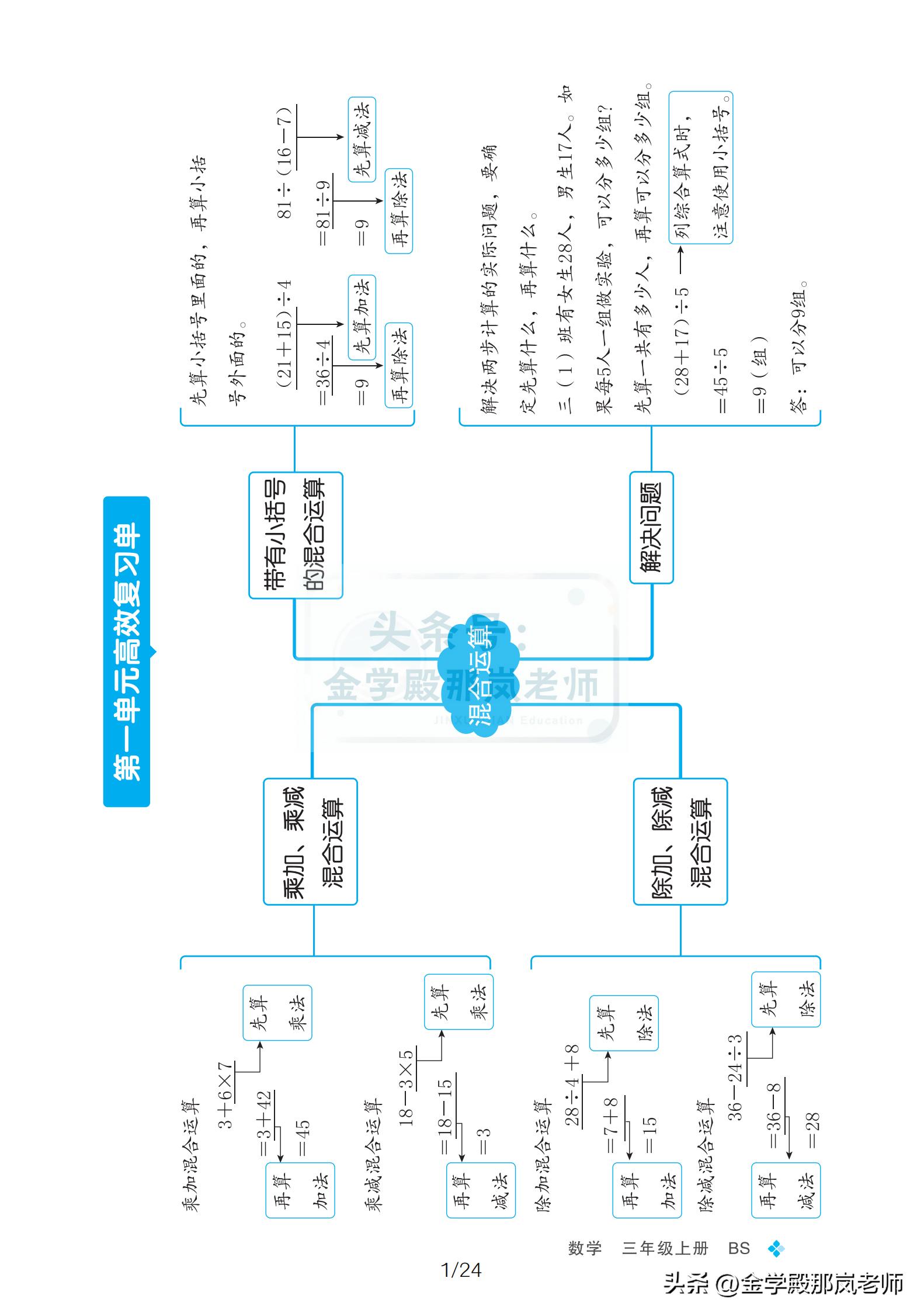 北师大版三年级上册数学思维训练,三年级上册数学思维导图北师大版
