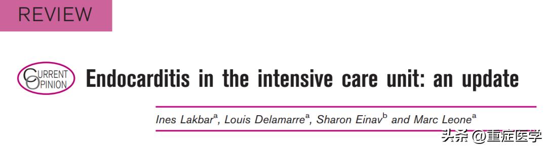 ICU心内膜炎新进展