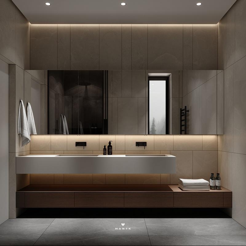 浴室设计现代轻奢风品质生活必备,有意识和极简主义的浴室设计