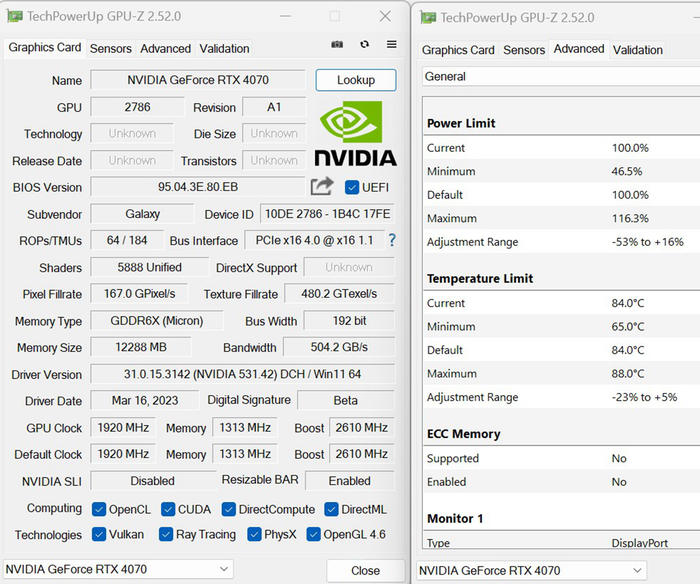 影驰rtx4070星耀显卡,影驰geforcertx30708g旗舰显卡
