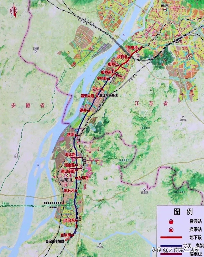 马鞍山和南京的分界线地图,南京为什么和马鞍山很近
