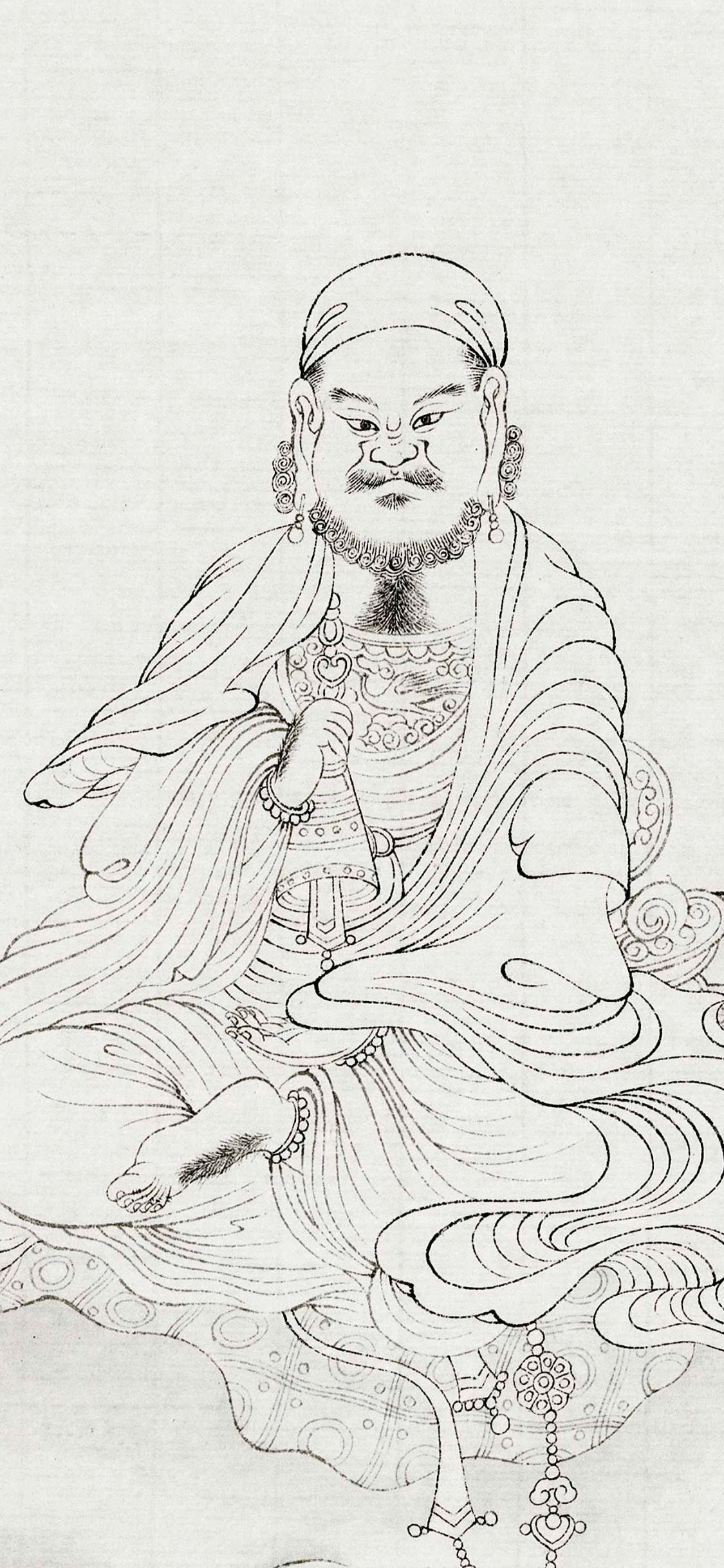 白描八十七神仙卷图文,五百罗汉白描长卷