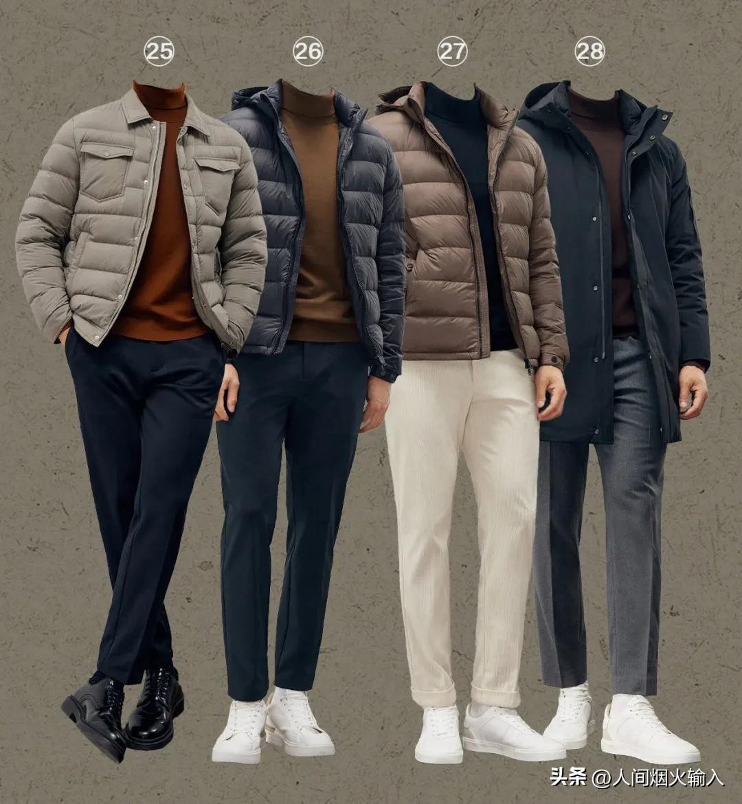 男冬季羽绒服穿搭思路,男士运动品牌冬季羽绒服