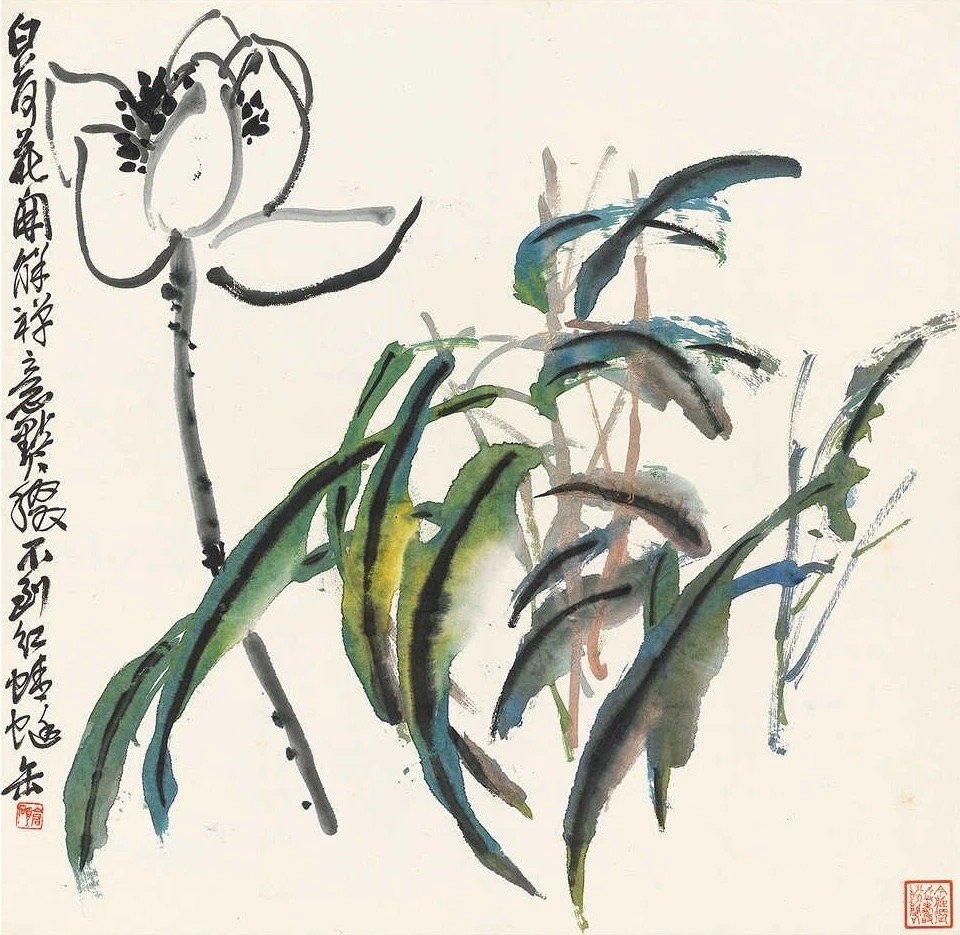 吴昌硕小品画作欣赏,吴昌硕写意花卉的枝的画法