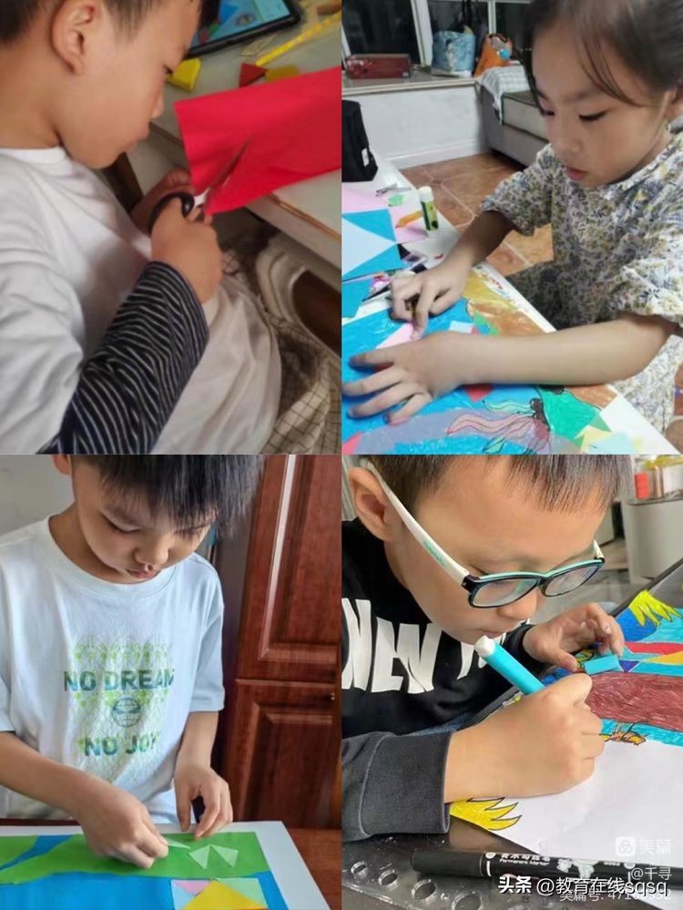 七巧板拼图美丽校园,七巧板拼贴画一年级