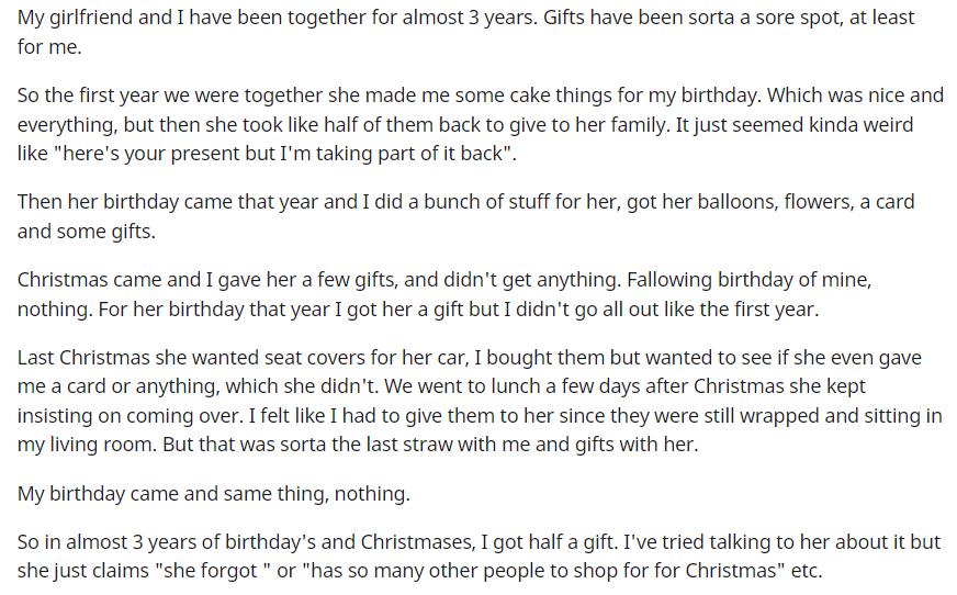 女朋友不接受我送的生日礼物,女朋友不愿意送我生日礼物