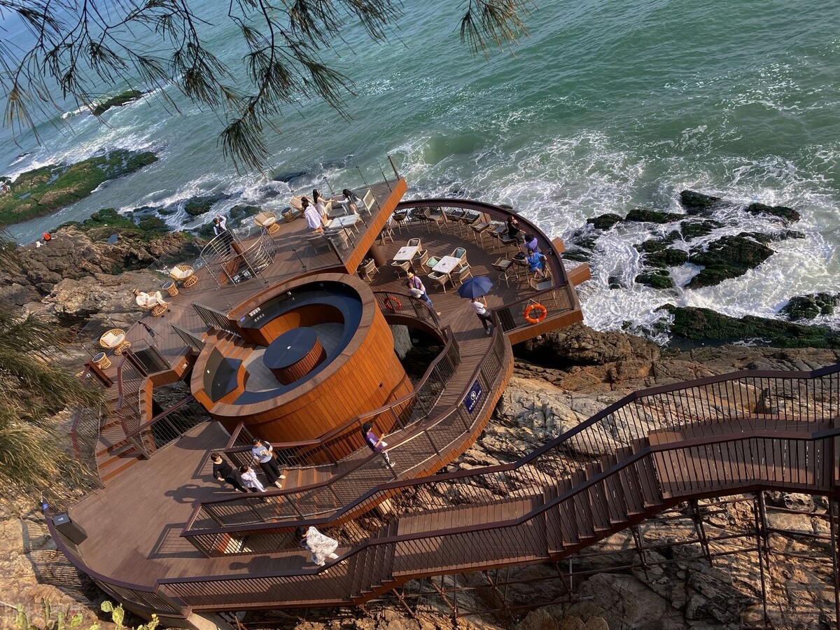 双月湾带私家泡池的温泉酒店,双月湾海景带泡池客栈推荐