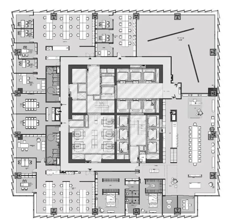 2200m²大宅风范时尚高级黑白配，德国进口复合地板通铺永恒的经典
