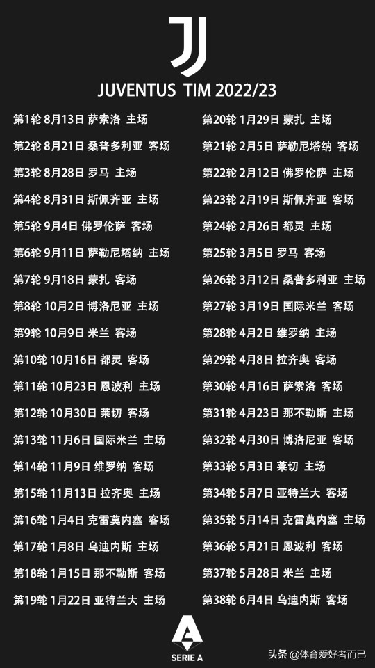 20212022意甲赛程,2023至2024意甲联赛赛程