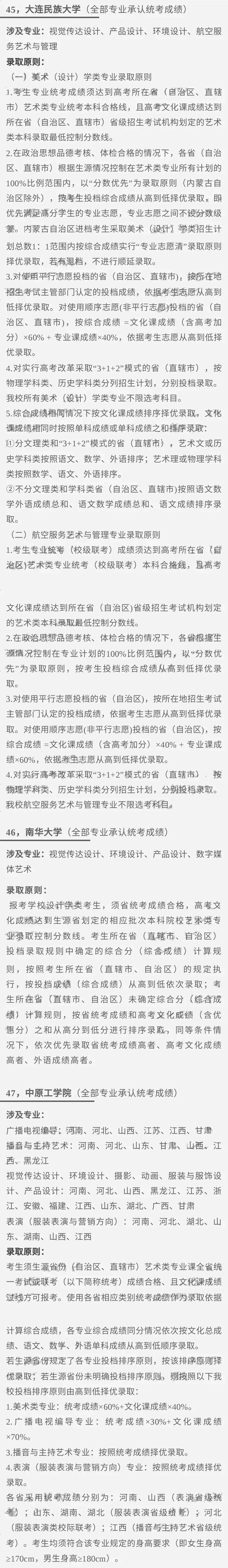 汇总！2023艺术类专业承认统考院校