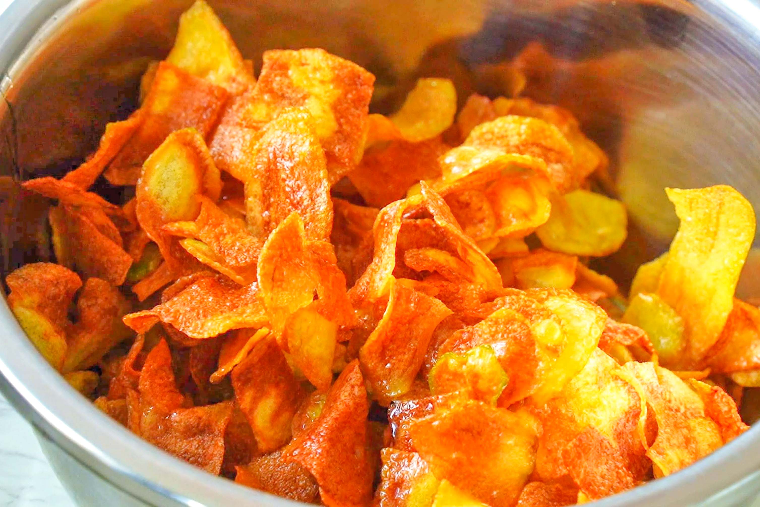 自制脆皮炸薯片,自制炸薯片香脆可口好吃上瘾
