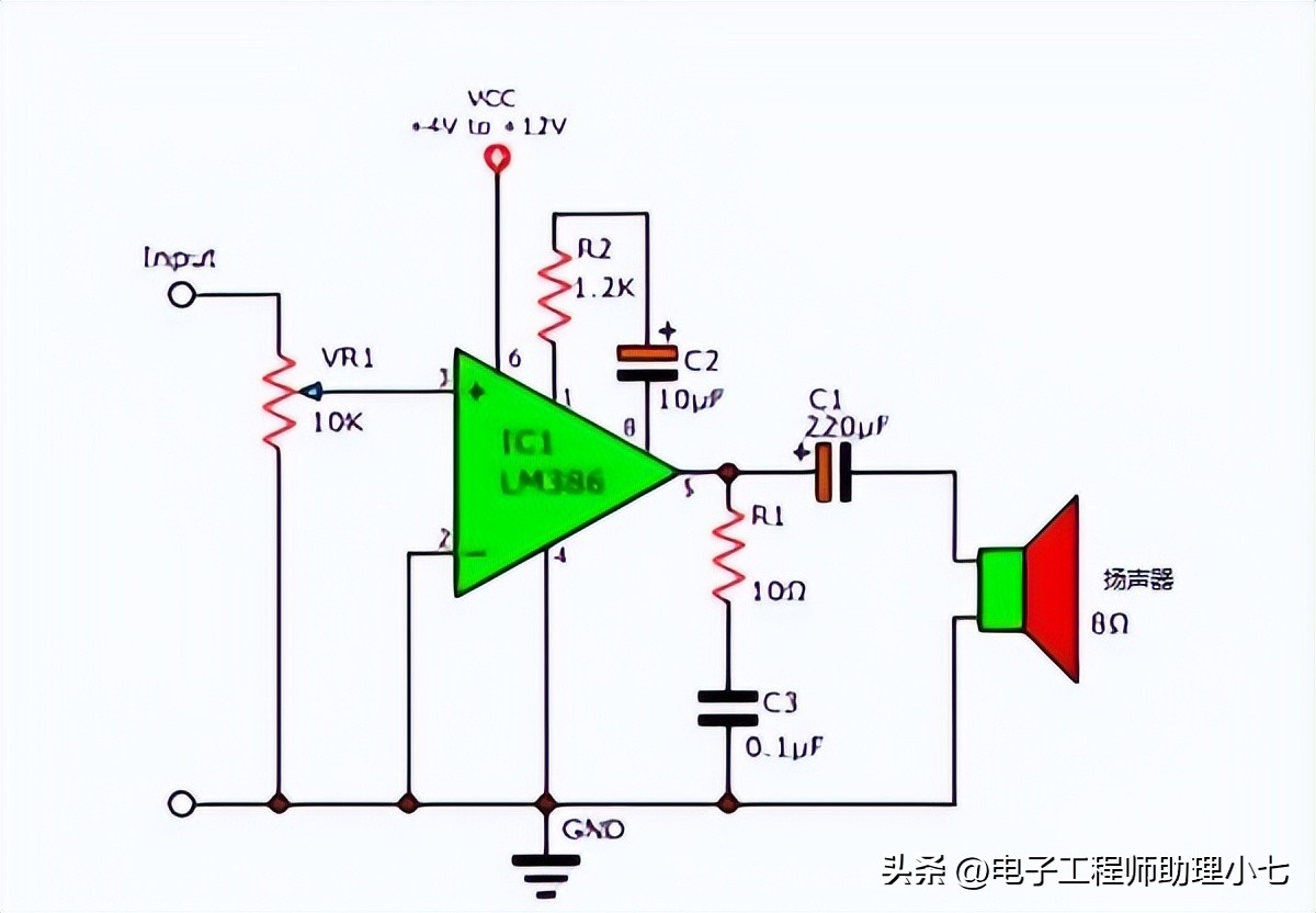 lm386音频放大电路图讲解,lm386音频功放电路工作原理