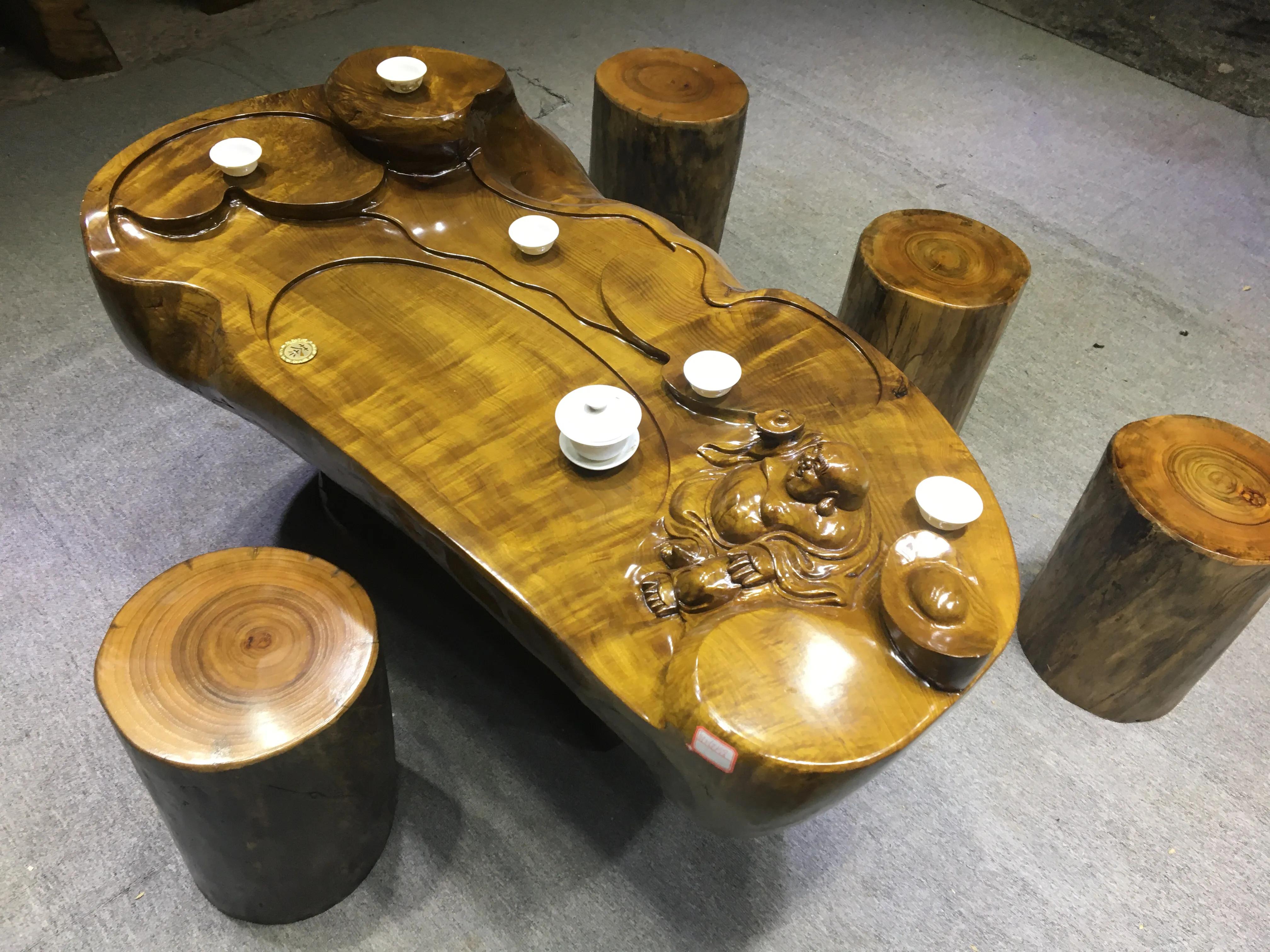 金丝楠木根雕大茶几价格,楠木茶几桌实木雕刻