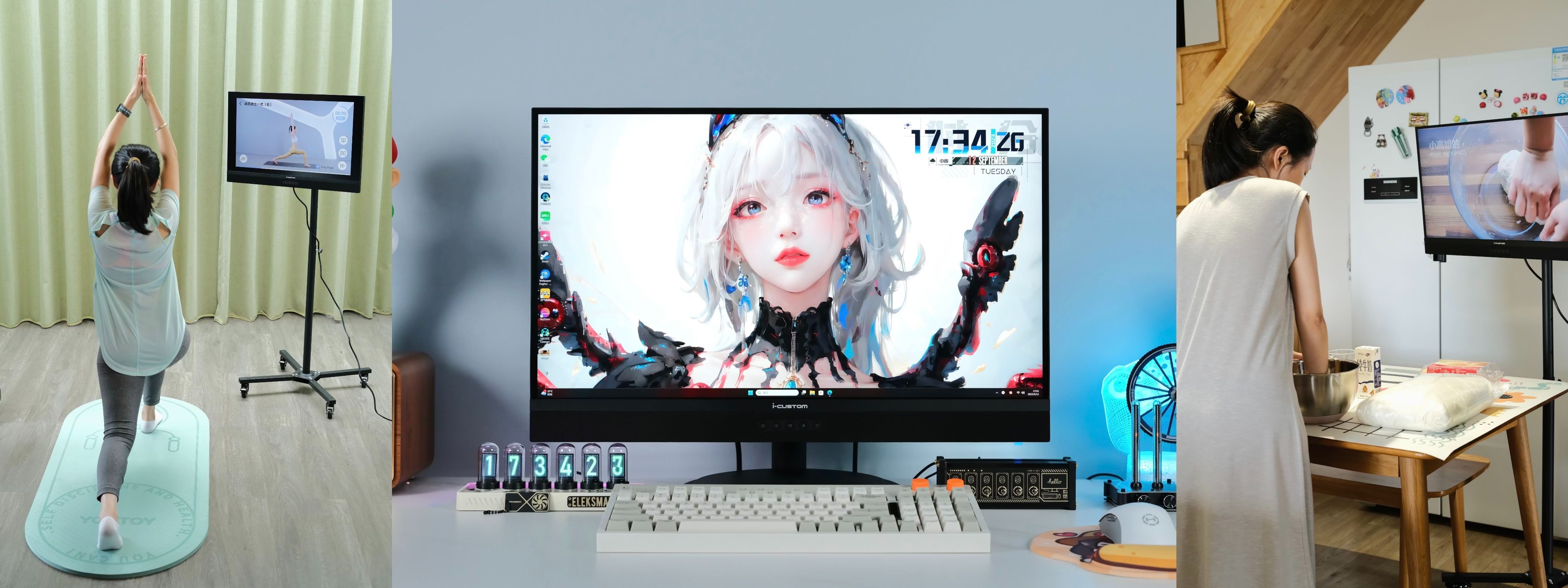 谁说显示器只能放电脑桌，老王帮你解锁自带系统显示器的新玩法