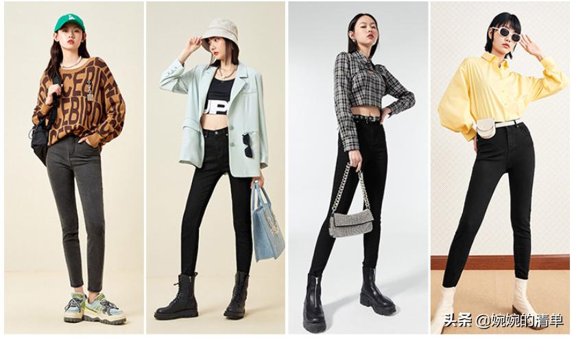 冬季黑色外穿小黑裤显腿瘦,冬天显瘦秘笈光腿神器加绒牛仔裤