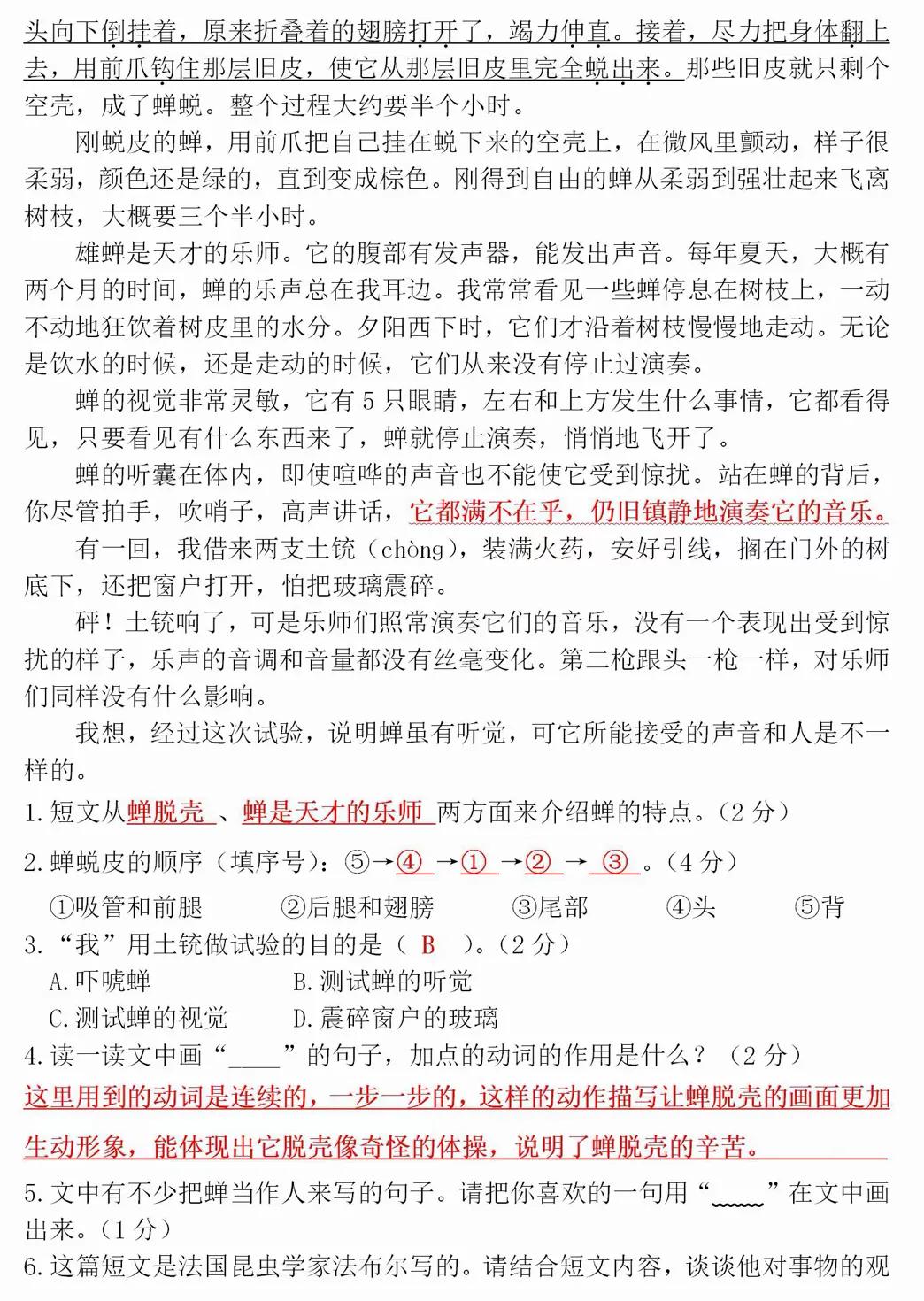 四年级语文上册期末测试卷答案,2021-2022四年级上册语文期末答案