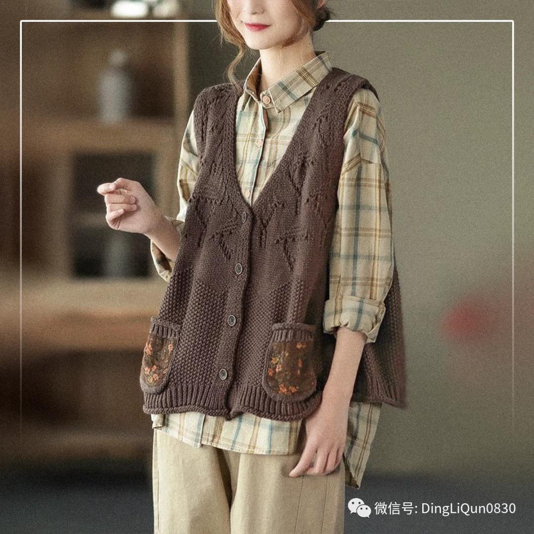 波西米亚针织背心教程,针织马甲波西米亚