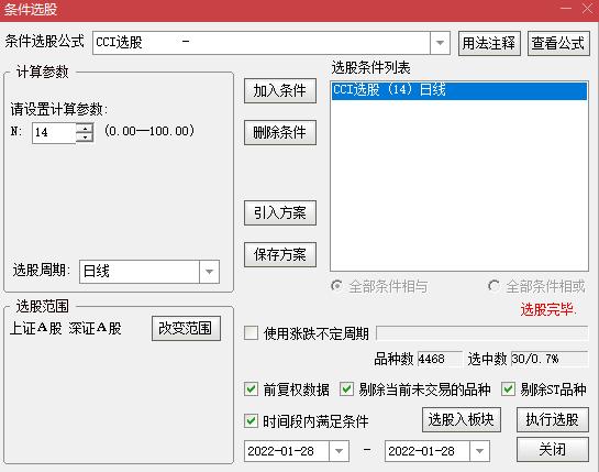 cvi指标选股公式,cci指标选股的成功率